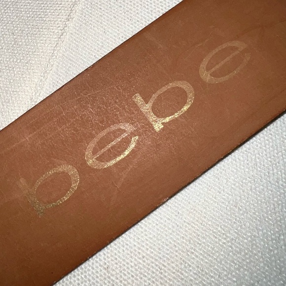 Bebe Vintage Rhinestone Heart Western Flame Leather Belt Size M/L - Picture 8 of 14